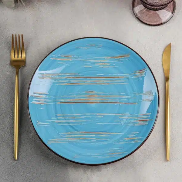 Blue Round Plate 18 cm Blue Round Plate 18 cm - Image 4