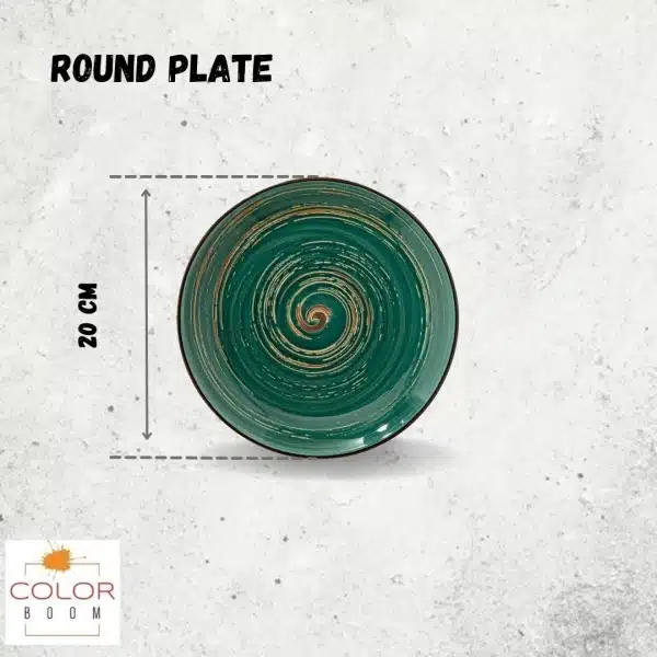 Green Round Plate 20.5 cm Green Round Plate 20.5 cm - Image 3